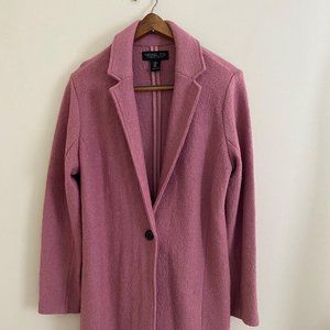 Rachel Zoe Pink Longline Wool Blend Coat Medium